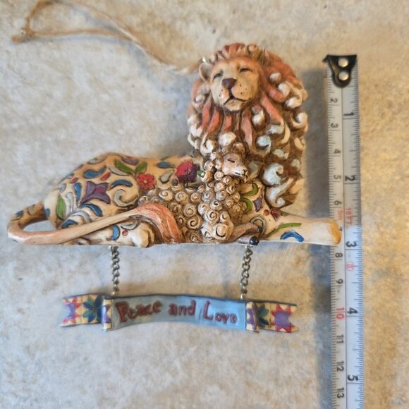 Lion and Lamb Peace Love Hanging Ornament Jim Shore Heartwood Creek Enesco - Picture 6 of 6